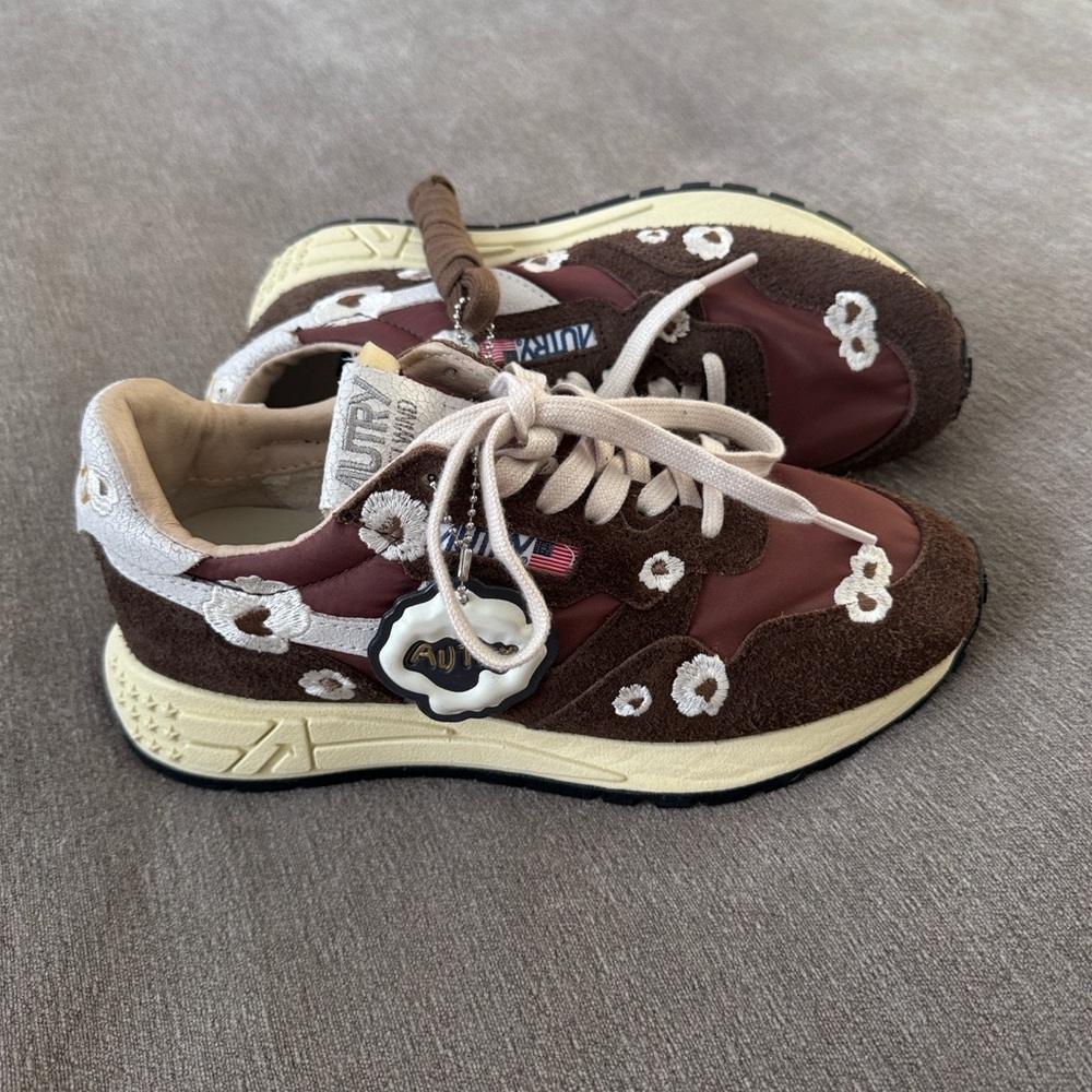 Autry Reelwind Embroidered low Sneakers flowers - ebony and white - Picture 4 of 6